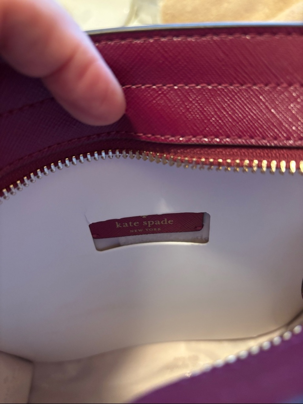 Kate Spade New York Kenzie Small Tote Dark Raspberry Patent Leather - Picture 7 of 16